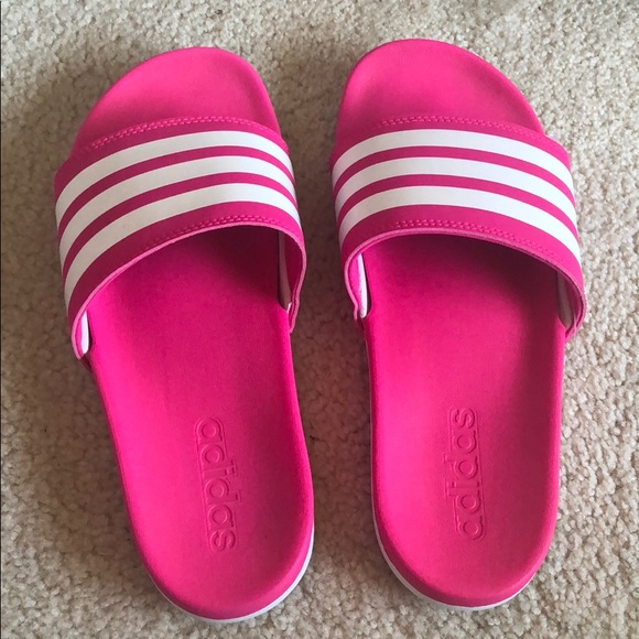 pink adidas slides size 6
